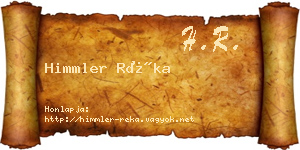 Himmler Réka névjegykártya